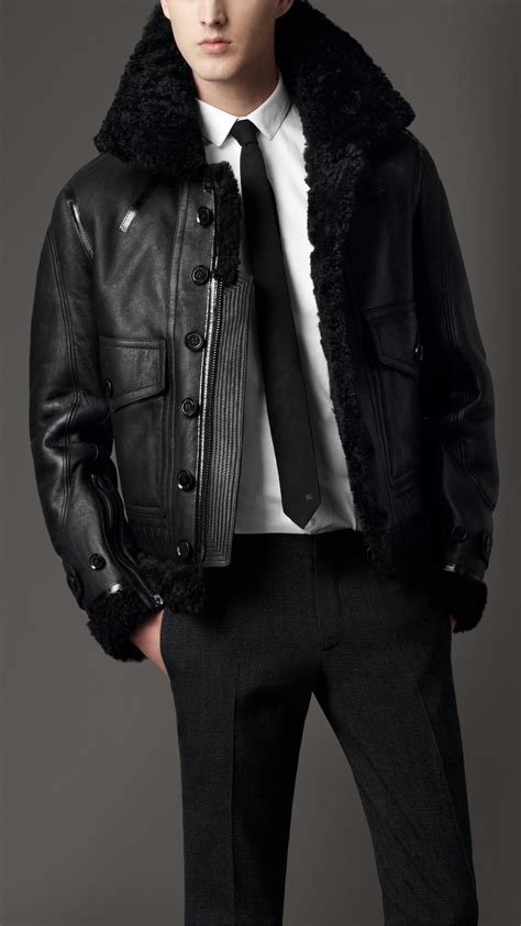 burberry belted shearling jacket|burberry men's shearling jacket.